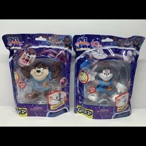 Heroes Of Goo Jit Zu Space Jam TASMANIAN DEVIL + BUGS BUNNY Figure Stretch
